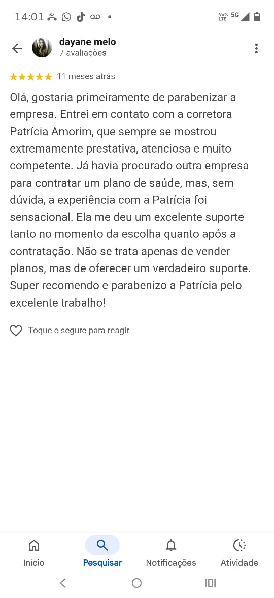Avaliação de Dayane Melo